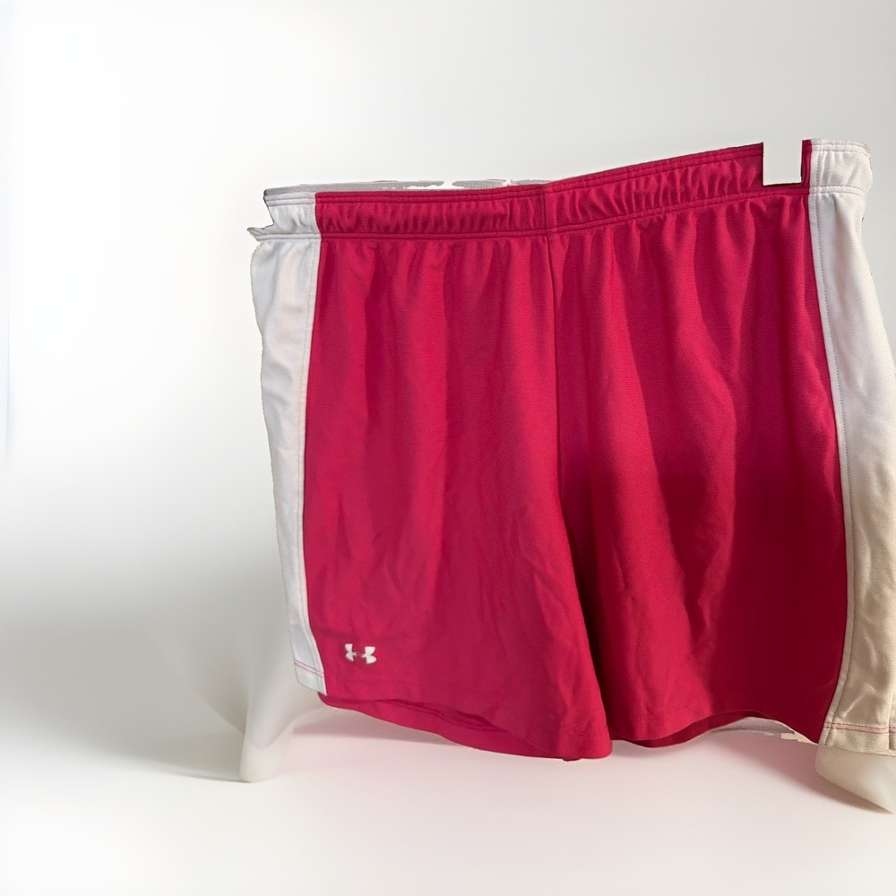 Under Armour Women's Shorts Size M Pink White Athletic Running Gym Loose Fit